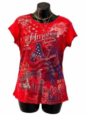 Women's Red America Forever Graphic Tee